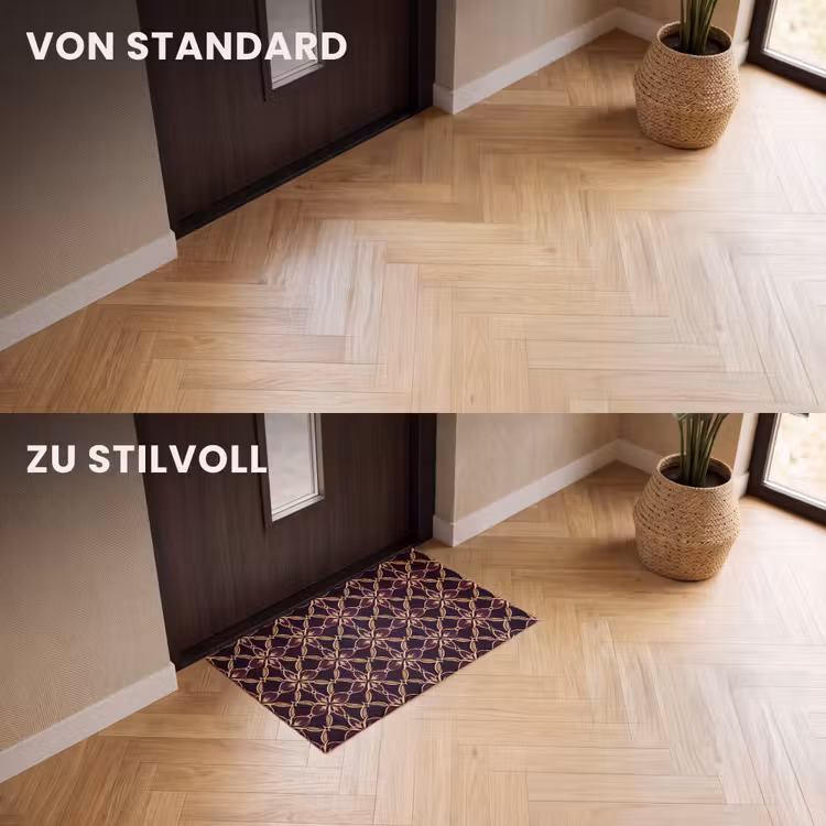 Fußmatte - Symmetrisch - Fliese - Burgunderrot — 3