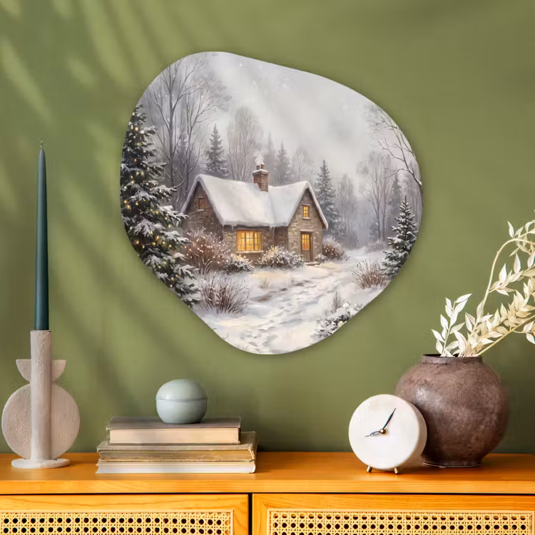 Glasbild Organische Form - Wald – Winter – Landschaft — 2