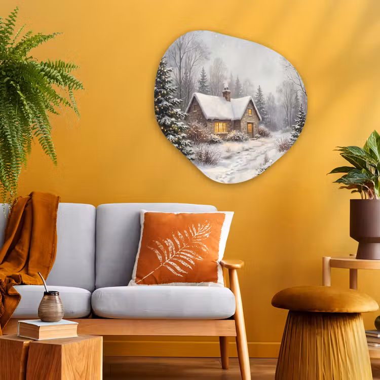 Glasbild Organische Form - Wald – Winter – Landschaft — 3