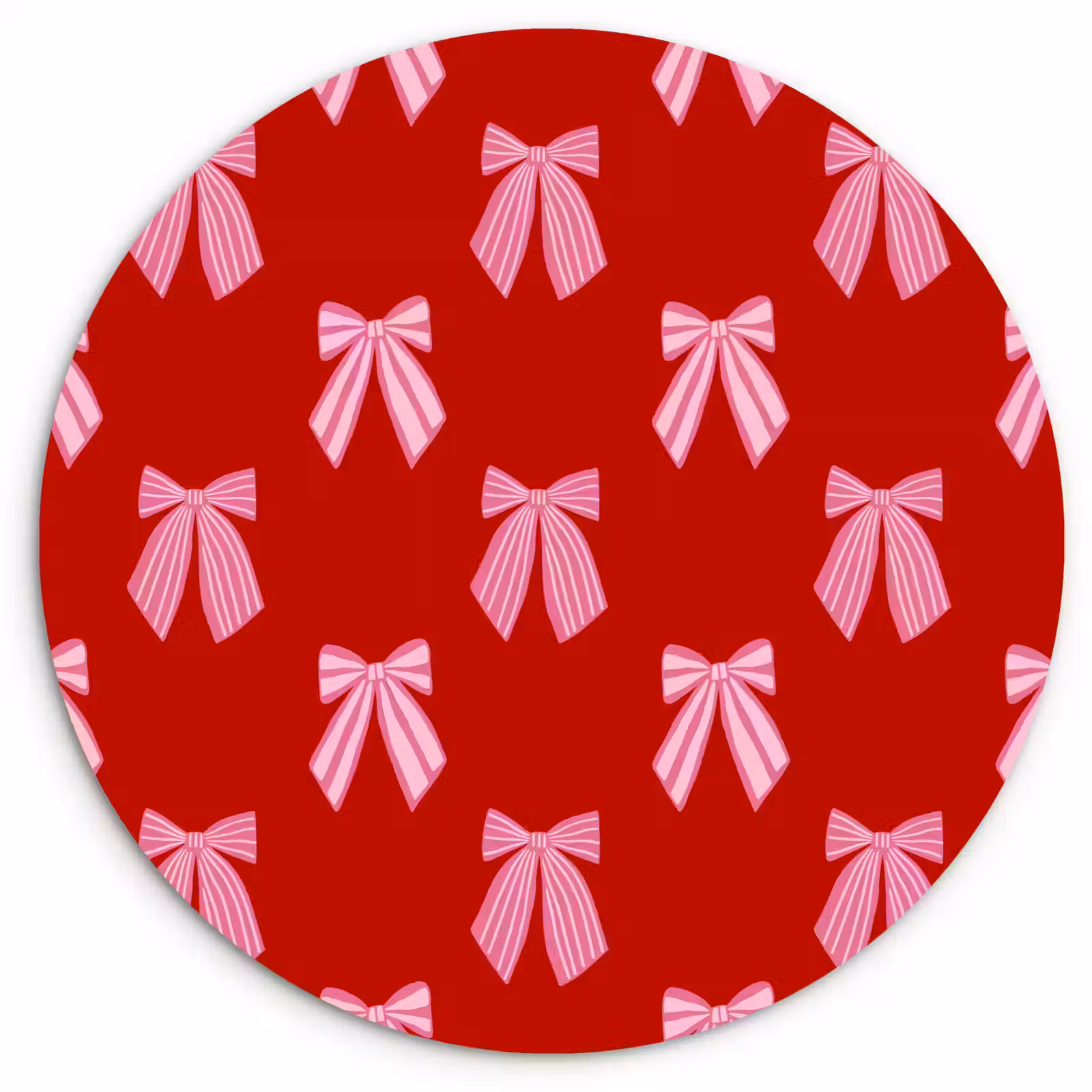 Glasbild Rund - Schleifen – Weihnachten – Rot – Rosa — 1