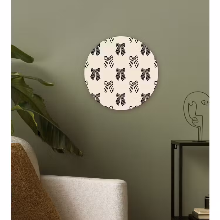 Glasbild Rund - Schleifen – Weihnachten – Schwarz — 3