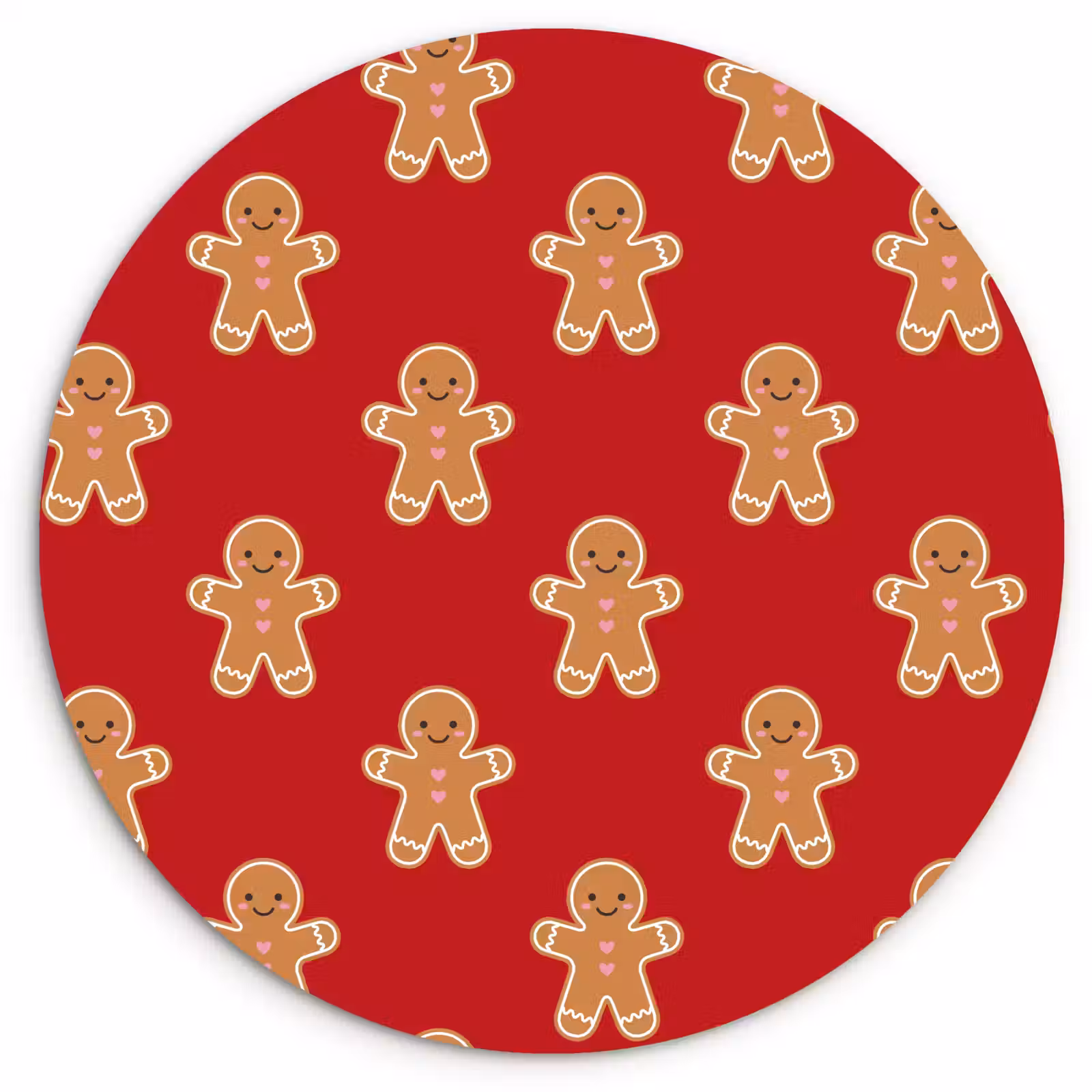 Glasbild Rund - Lebkuchen – Weihnachten – Rot — 1