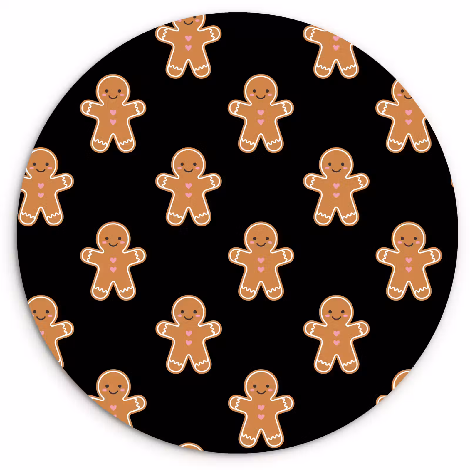 Glasbild Rund - Lebkuchen – Weihnachten – Schwarz — 1