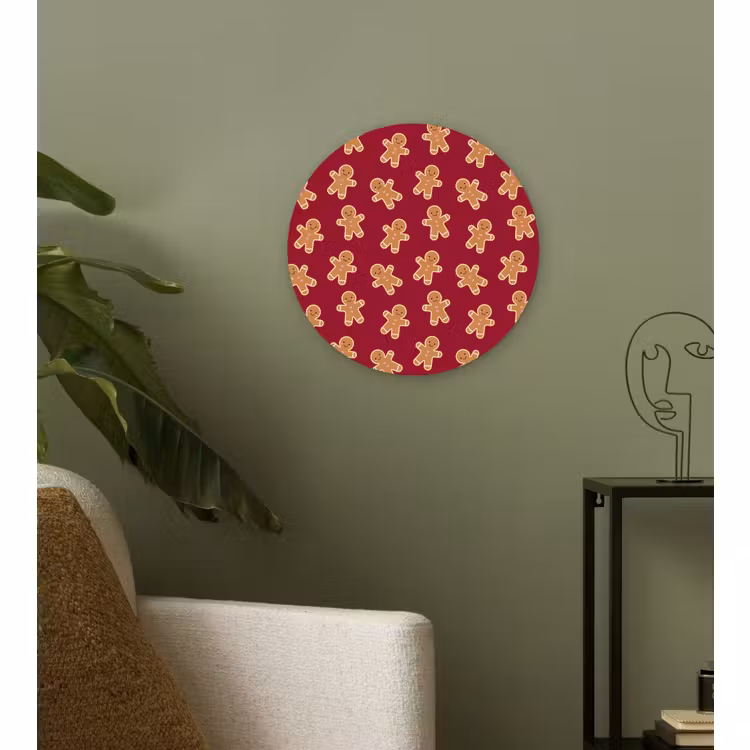 Glasbild Rund - Lebkuchen – Rot – Braun – Weihnachten — 3