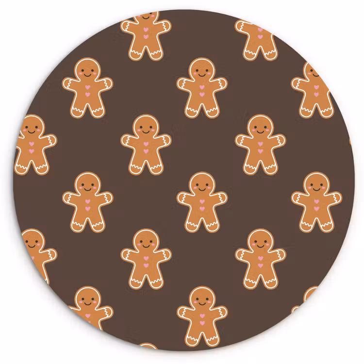 Glasbild Rund - Lebkuchen – Weihnachten – Braun — 1