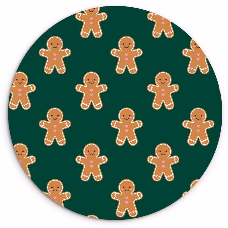 Glasbild Rund - Lebkuchen – Weihnachten – Grün — 1