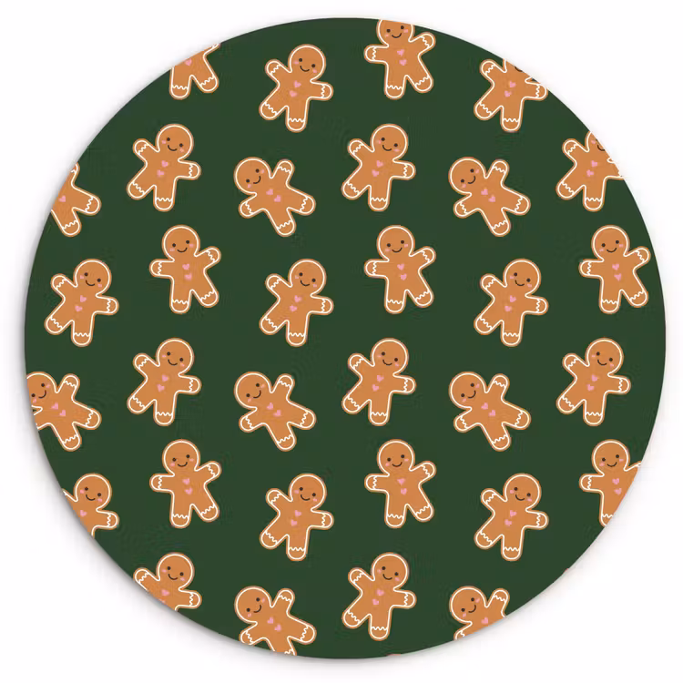 Glasbild Rund - Lebkuchen – Weihnachten – Grün – Braun — 1