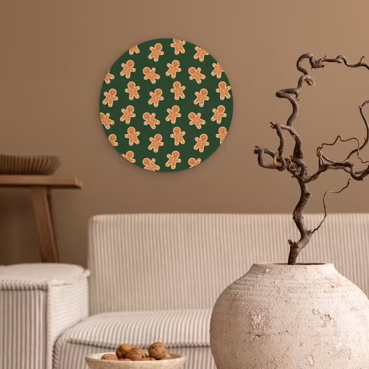 Glasbild Rund - Lebkuchen – Weihnachten – Grün – Braun — 2