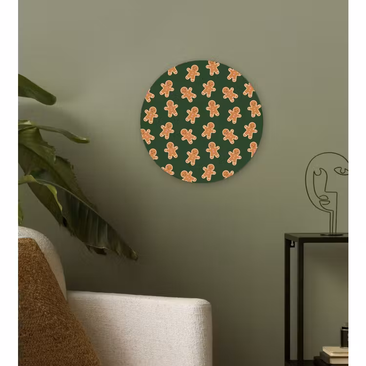 Glasbild Rund - Lebkuchen – Weihnachten – Grün – Braun — 3