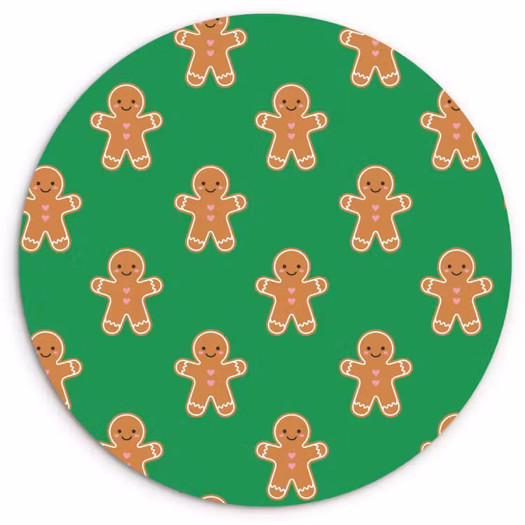 Glasbild Rund - Lebkuchen – Weihnachten – Neon – Grün — 1