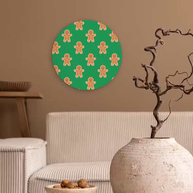 Glasbild Rund - Lebkuchen – Weihnachten – Neon – Grün — 2