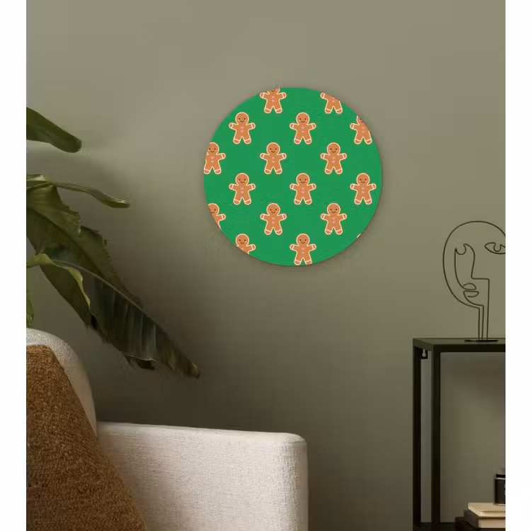 Glasbild Rund - Lebkuchen – Weihnachten – Neon – Grün — 3