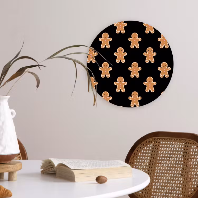 Glasbild Rund - Lebkuchen – Weihnachten – Schwarz — 4