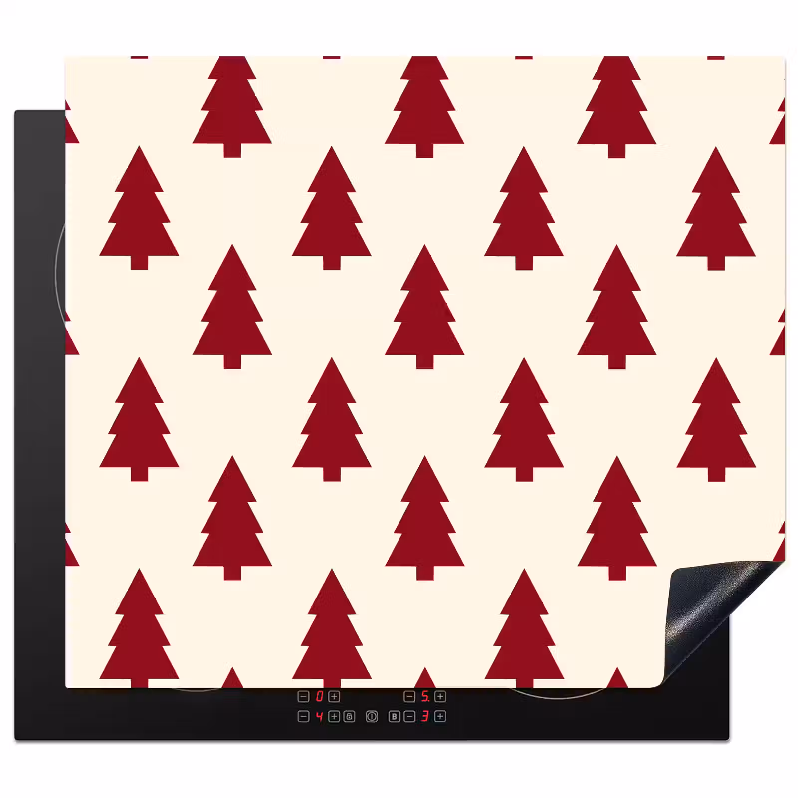 Herdabdeckplatte - Weihnachtsbaum – Creme – Rot — 1
