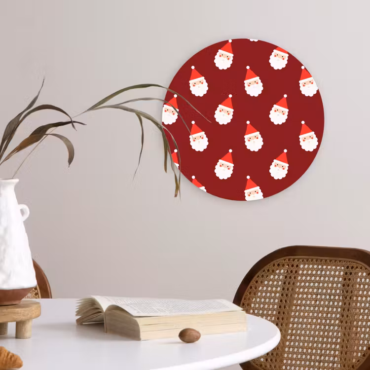 Glasbild Rund - Weihnachten – Weihnachtsmann – Rot — 4