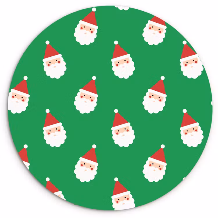 Glasbild Rund - Weihnachtsmann – Weihnachten – Neon – Grün — 1
