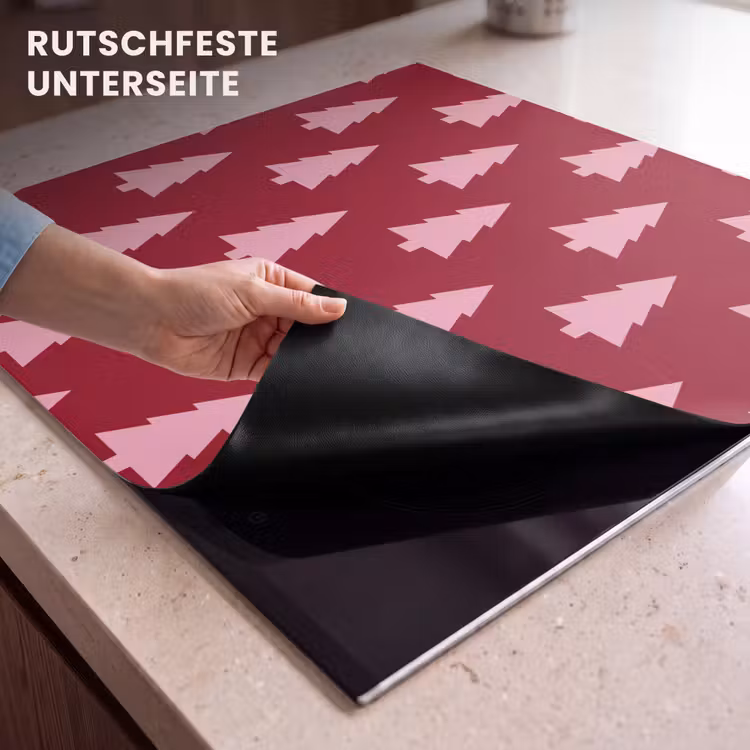 Herdabdeckplatte - Weihnachtsbaum – Burgunderrot – Rosa — 9