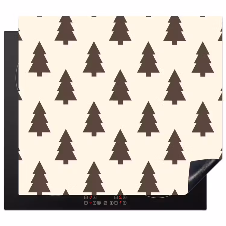 Herdabdeckplatte - Weihnachtsbaum – Creme – Grau — 1