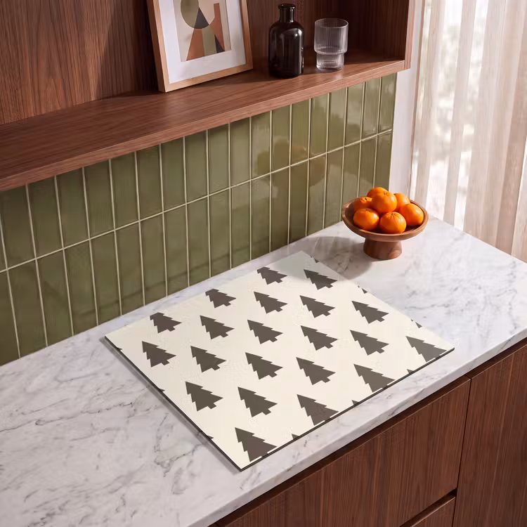 Herdabdeckplatte - Weihnachtsbaum – Creme – Grau — 8