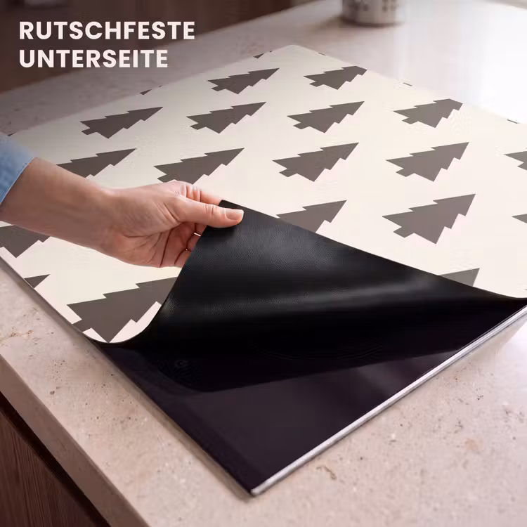 Herdabdeckplatte - Weihnachtsbaum – Creme – Grau — 9
