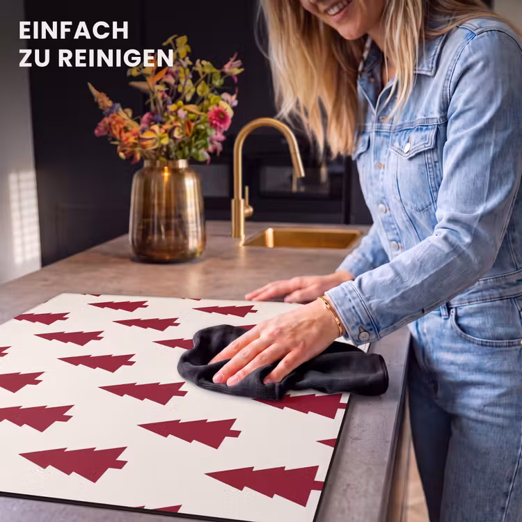 Herdabdeckplatte - Weihnachtsbaum – Creme – Rot — 6
