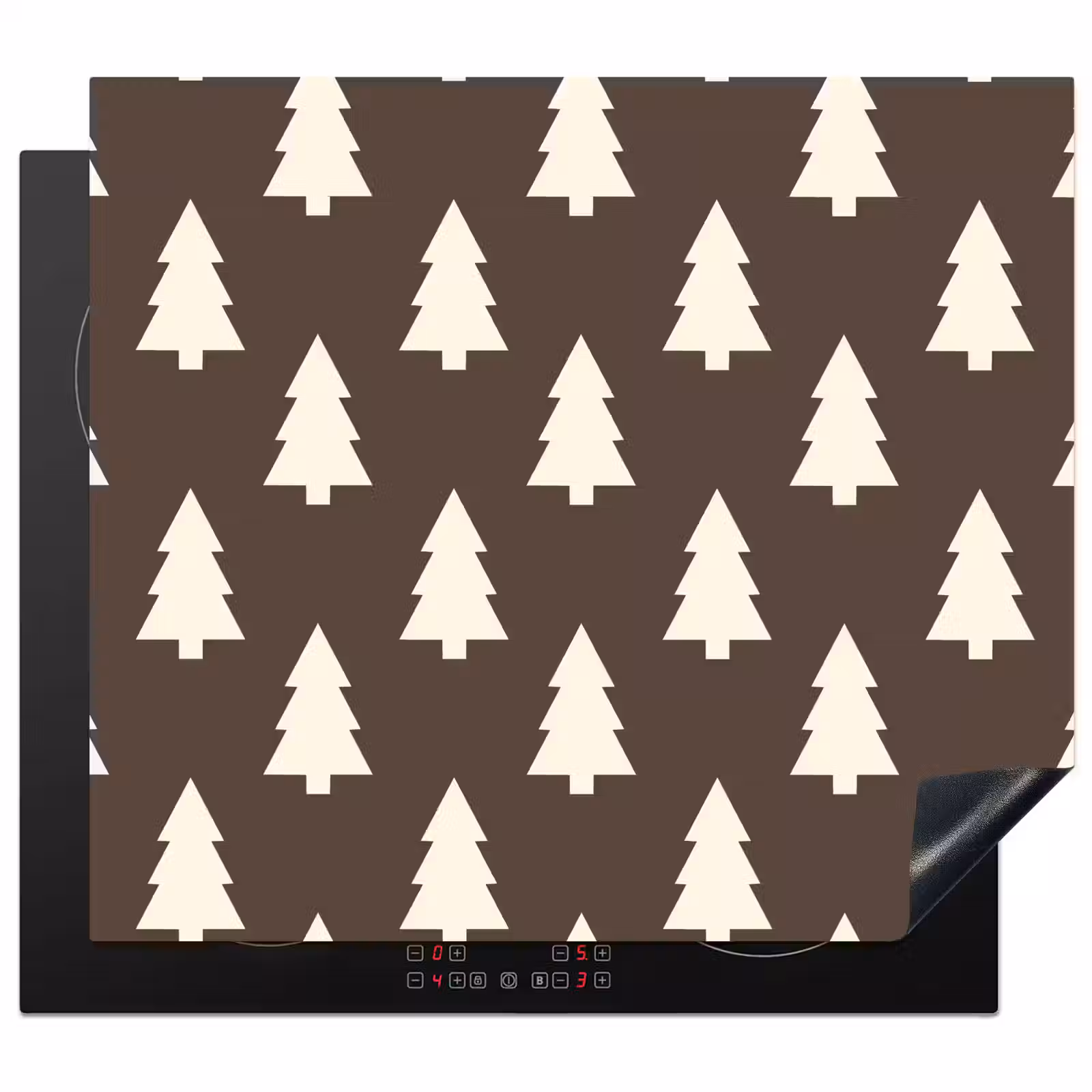 Herdabdeckplatte - Weihnachtsbaum – Grau – Cremefarben — 1