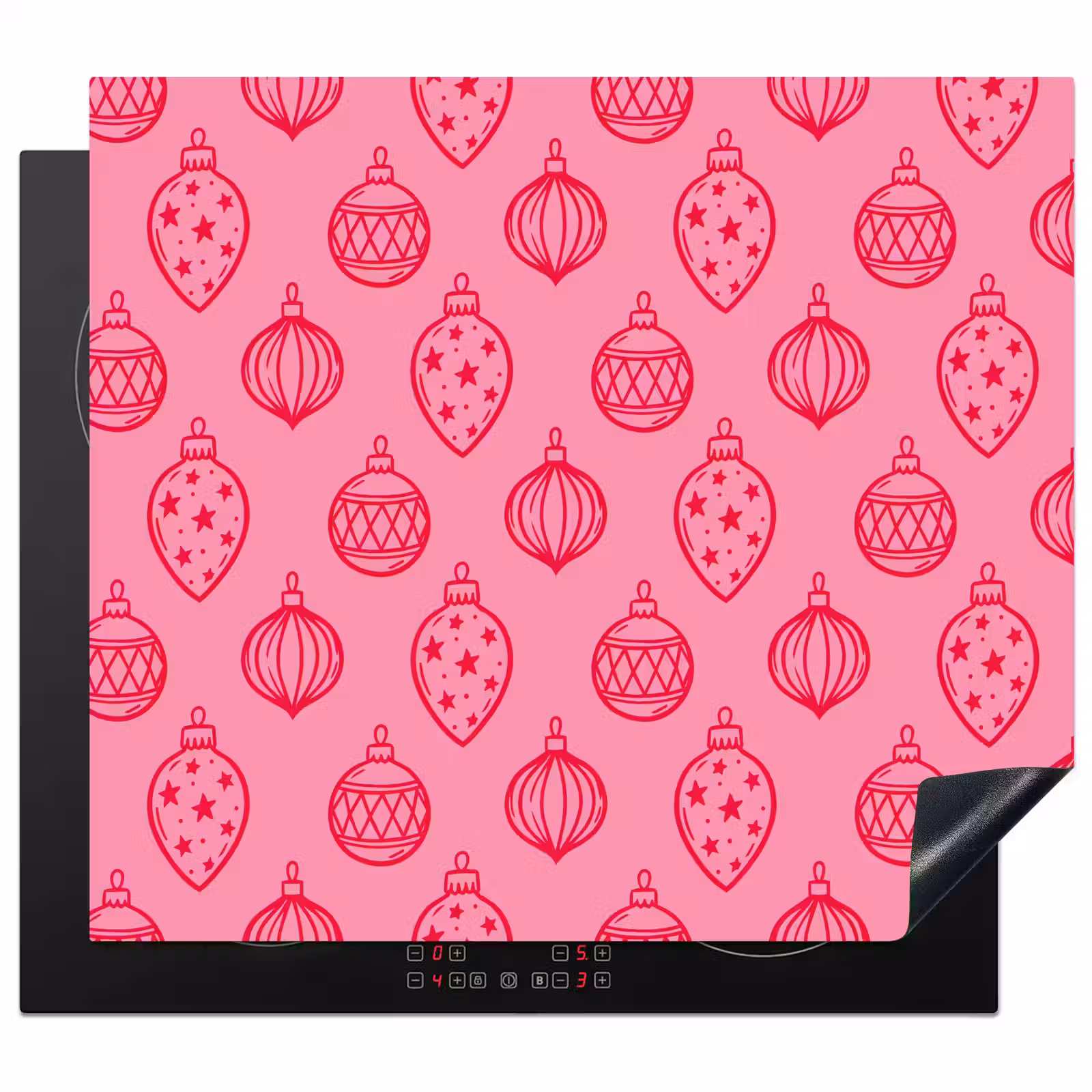 Herdabdeckplatte - Weihnachtskugel – Rosa – Rot — 1