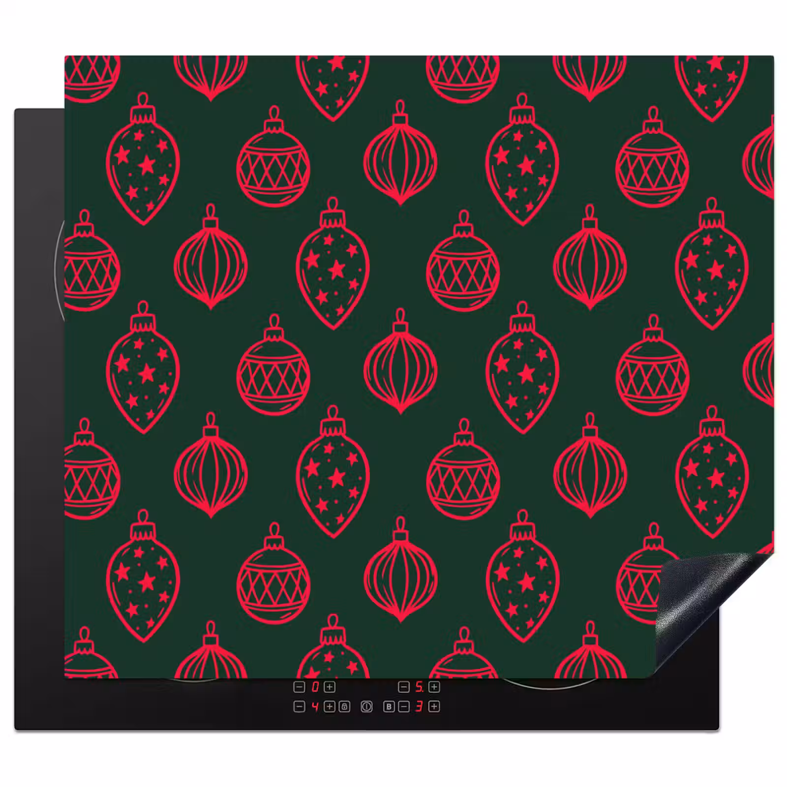 Herdabdeckplatte - Weihnachtskugel – Rot – Grün — 1