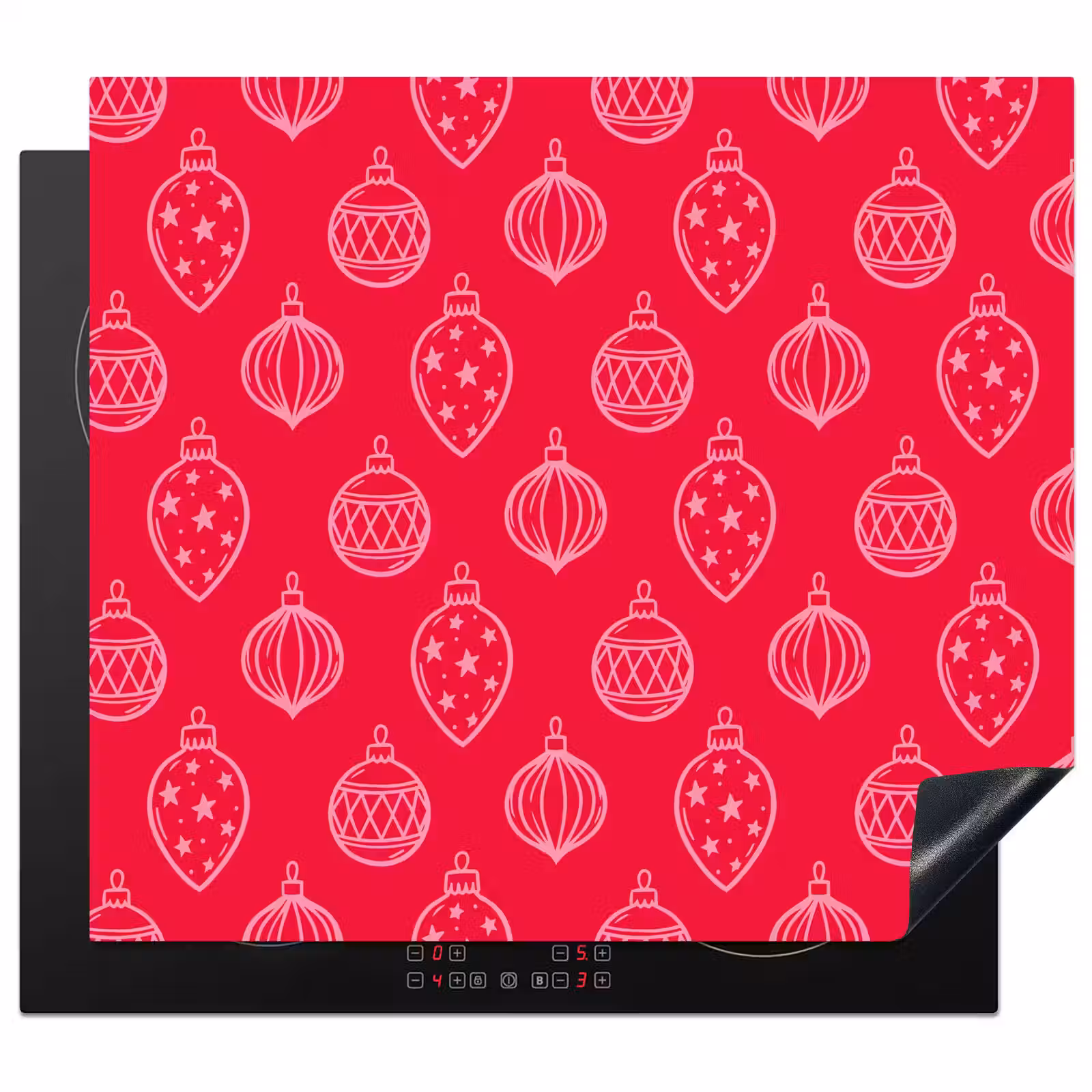 Herdabdeckplatte - Weihnachtskugel – Rot – Rosa — 1