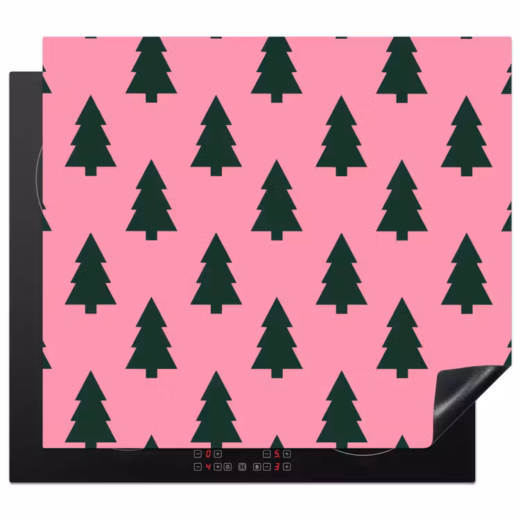 Herdabdeckplatte - Weihnachtsbaum – Rosa – Grün — 1
