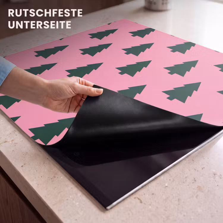 Herdabdeckplatte - Weihnachtsbaum – Rosa – Grün — 9
