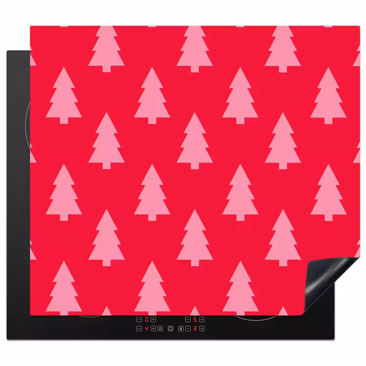 Herdabdeckplatte - Weihnachtsbaum – Rosa – Rot — 1