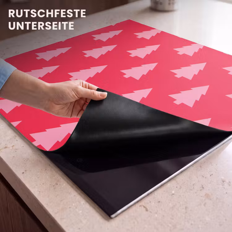 Herdabdeckplatte - Weihnachtsbaum – Rosa – Rot — 9