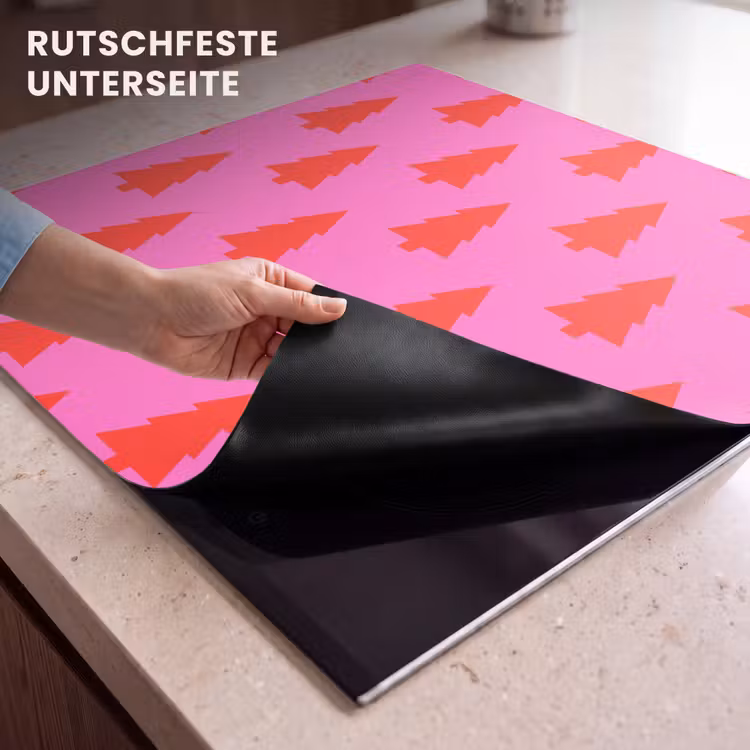 Herdabdeckplatte - Weihnachtsbaum – Rot – Neon — 9
