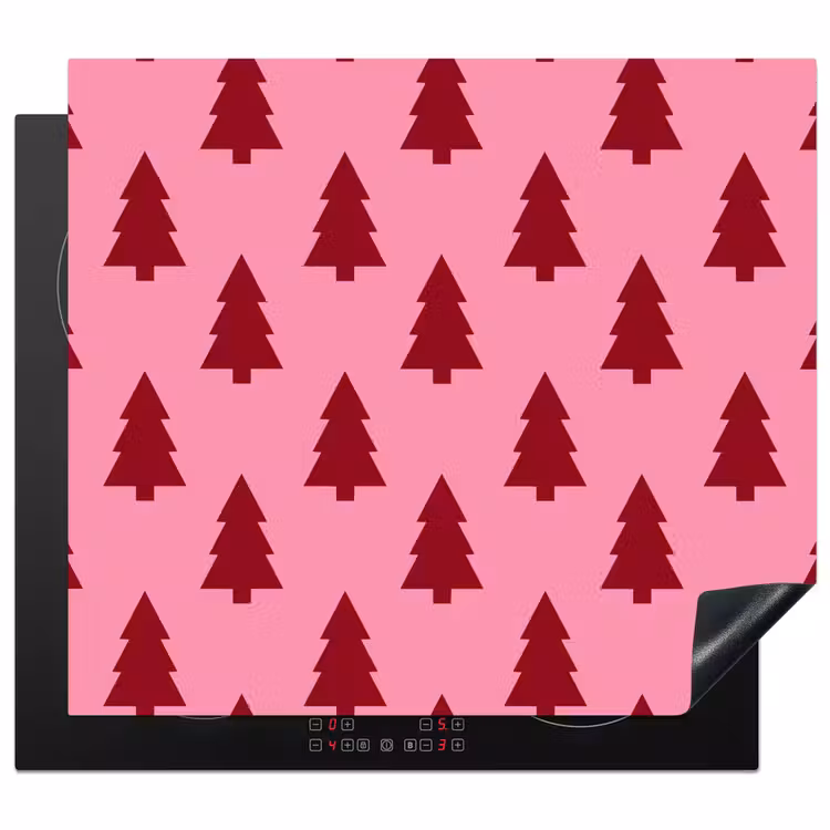 Herdabdeckplatte - Weihnachtsbaum – Rot – Rosa — 1
