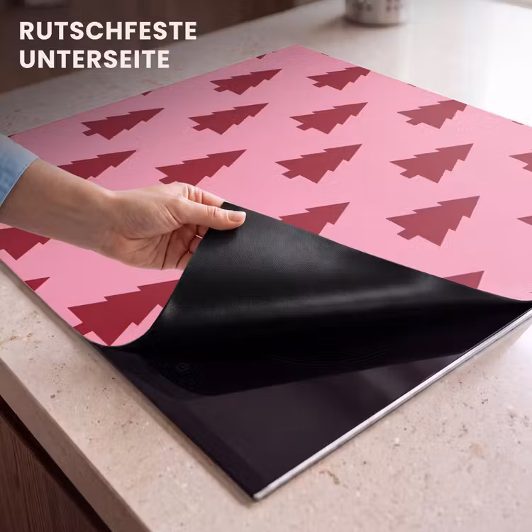 Herdabdeckplatte - Weihnachtsbaum – Rot – Rosa — 9