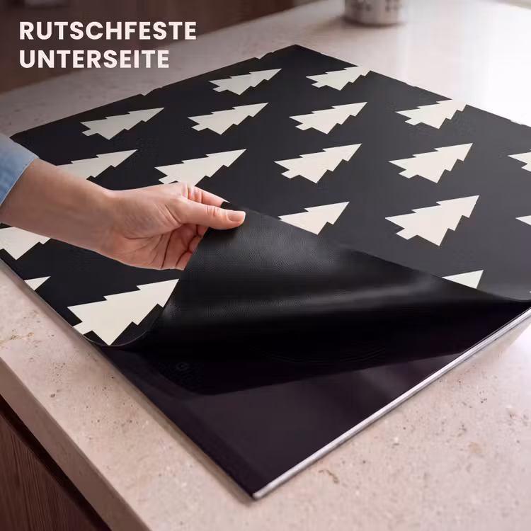 Herdabdeckplatte - Weihnachtsbaum – Schwarz – Weiß — 9