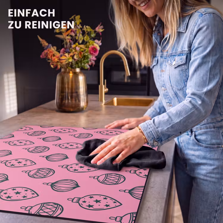 Herdabdeckplatte - Weihnachtskugel – Grün – Rosa — 6