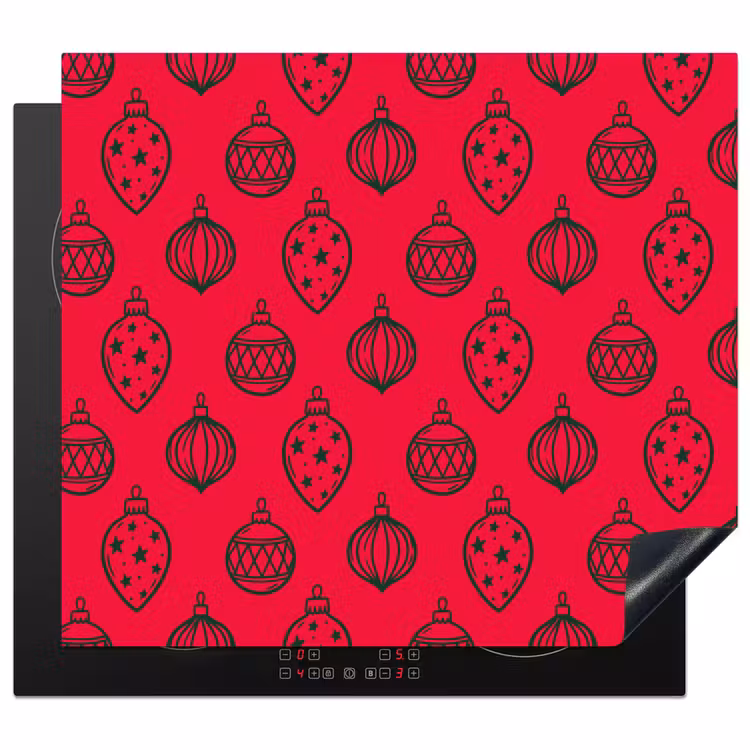 Herdabdeckplatte - Weihnachtskugel – Grün – Rot — 1