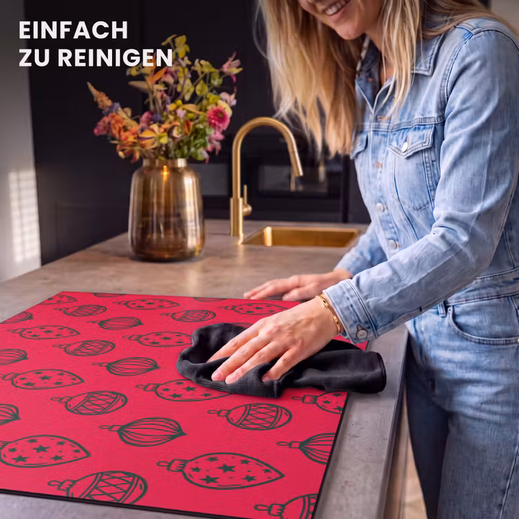 Herdabdeckplatte - Weihnachtskugel – Grün – Rot — 6