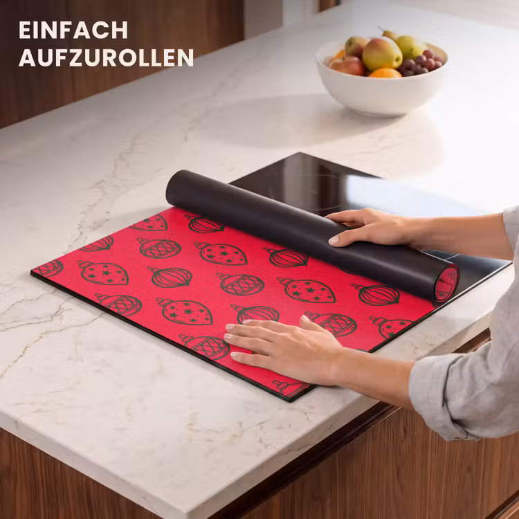 Herdabdeckplatte - Weihnachtskugel – Grün – Rot — 7