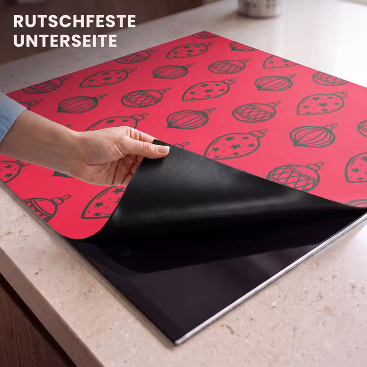 Herdabdeckplatte - Weihnachtskugel – Grün – Rot — 9