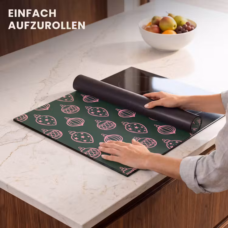 Herdabdeckplatte - Weihnachtskugel – Rosa – Grün — 7