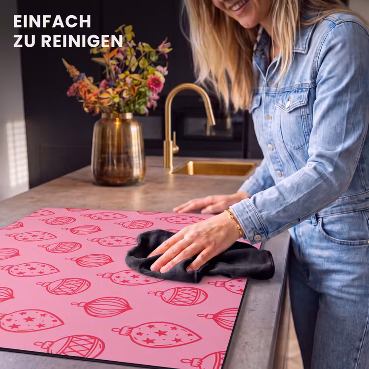 Herdabdeckplatte - Weihnachtskugel – Rosa – Rot — 6