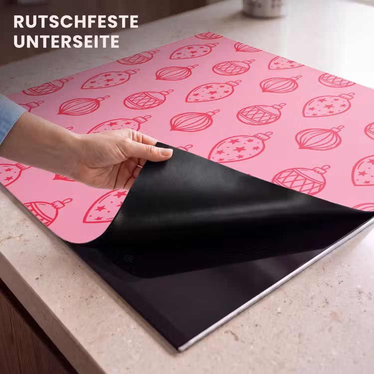 Herdabdeckplatte - Weihnachtskugel – Rosa – Rot — 9
