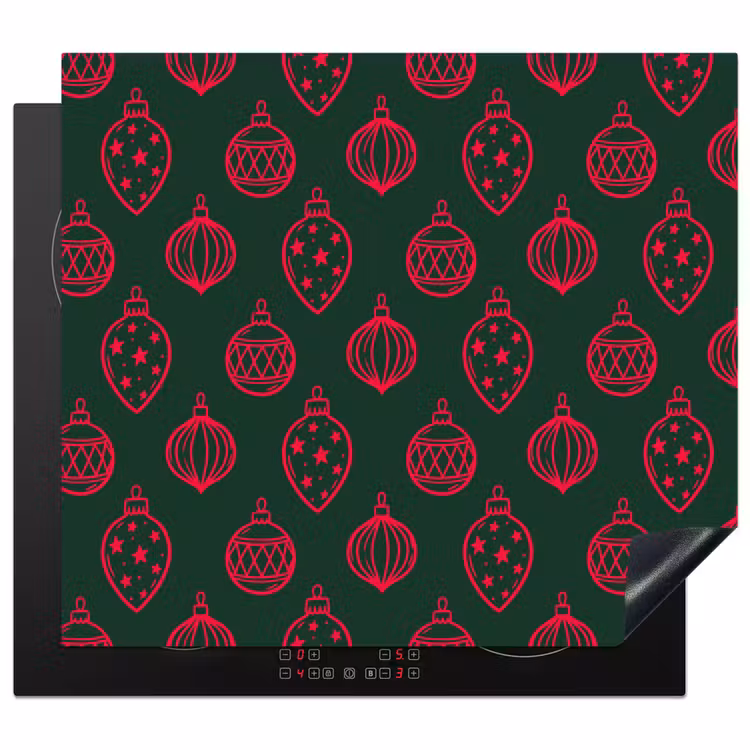 Herdabdeckplatte - Weihnachtskugel – Rot – Grün — 1
