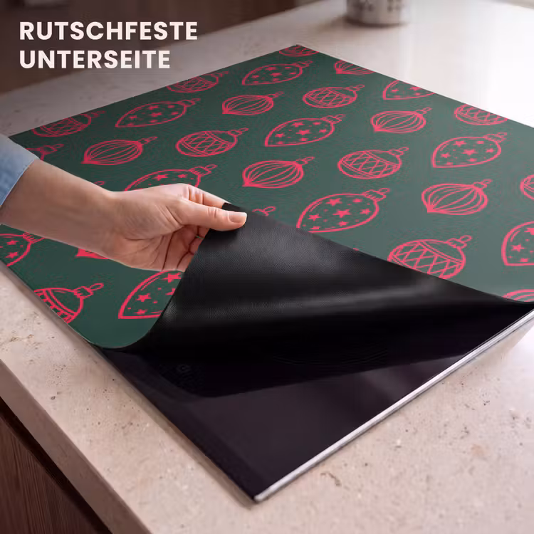 Herdabdeckplatte - Weihnachtskugel – Rot – Grün — 9