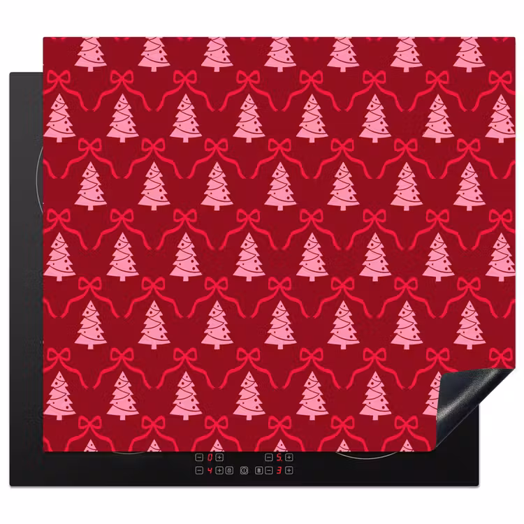 Herdabdeckplatte - Schleife – Rot – Rosa – Weihnachten — 1