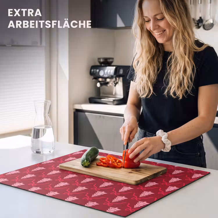 Herdabdeckplatte - Schleife – Rot – Rosa – Weihnachten — 4