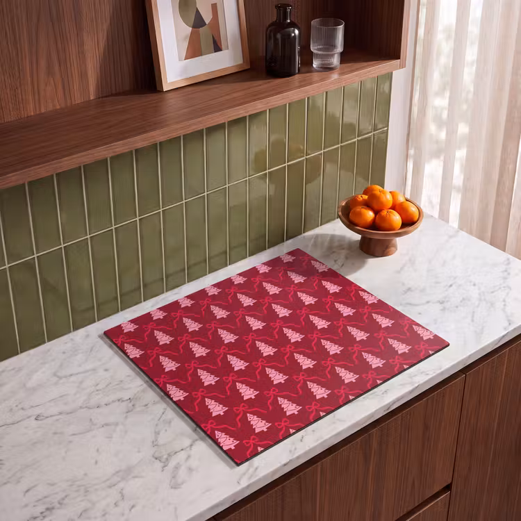 Herdabdeckplatte - Schleife – Rot – Rosa – Weihnachten — 8